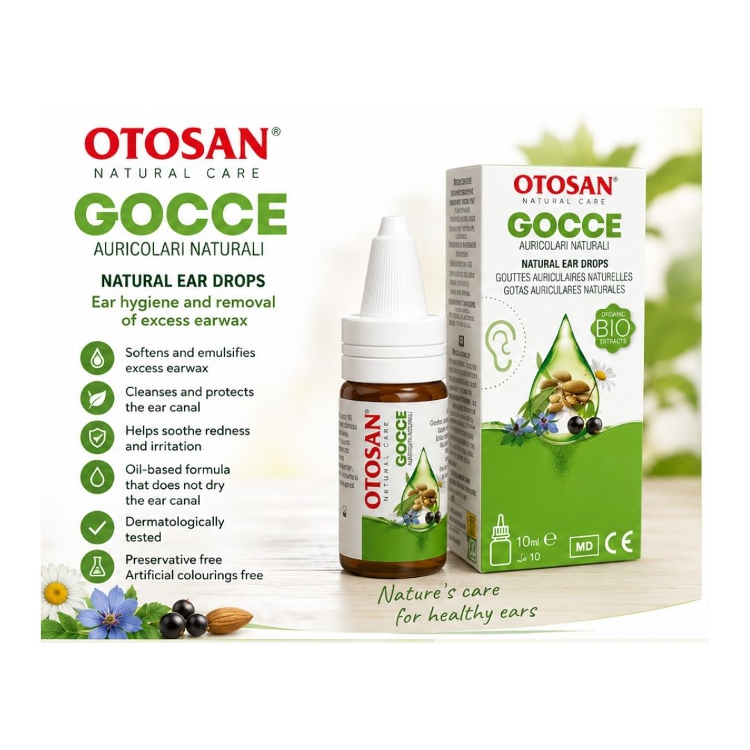 Otosan Natural Ear Drops 10ml product information graphic 