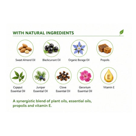 Otosan Natural Ear Drops 10ml 'WITH NATURAL INGREDIENTS' graphic on a light green background