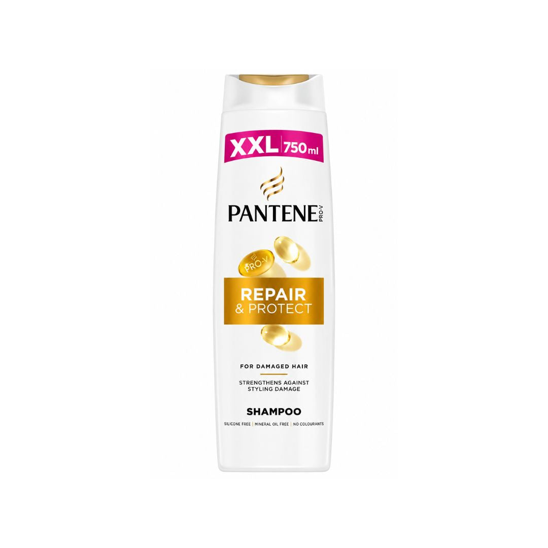 Pantene Pro-V Repair & Protect Shampoo 750ml XXL container on a white background