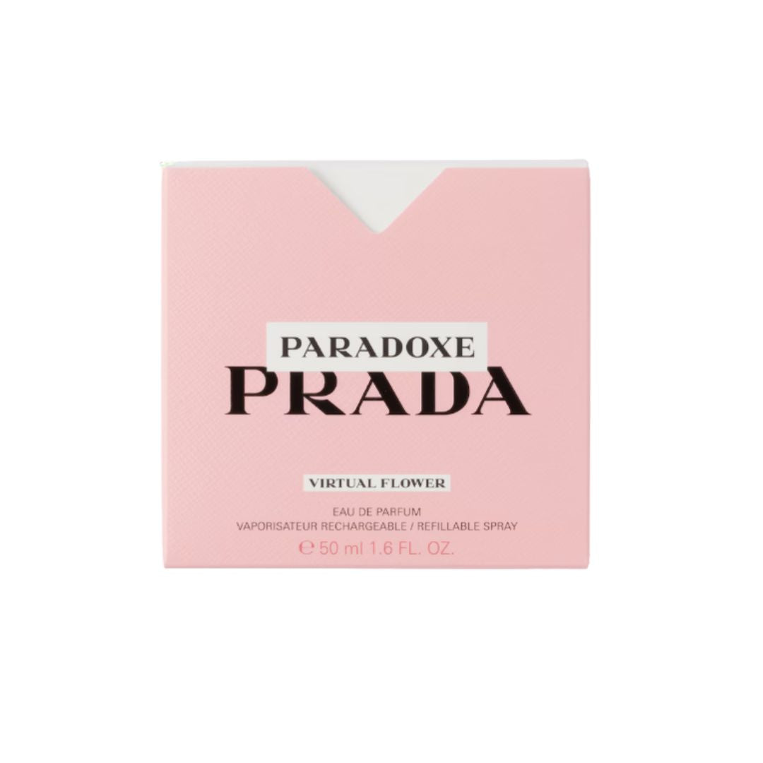 Prada Paradoxe Virtual Flower Eau de Parfum 50ml packaging on a white background