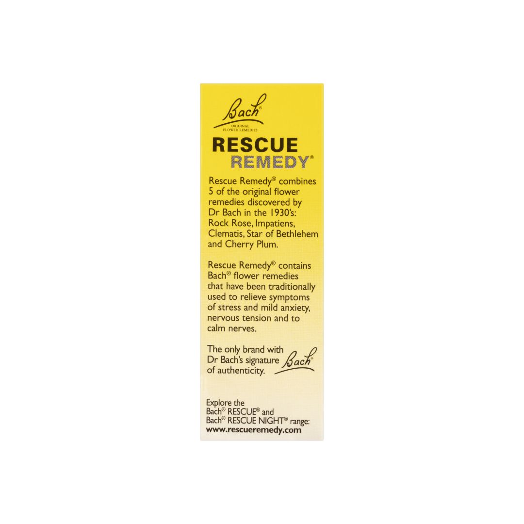 Rescue remedy 10ml Dropper front of packaging with product images