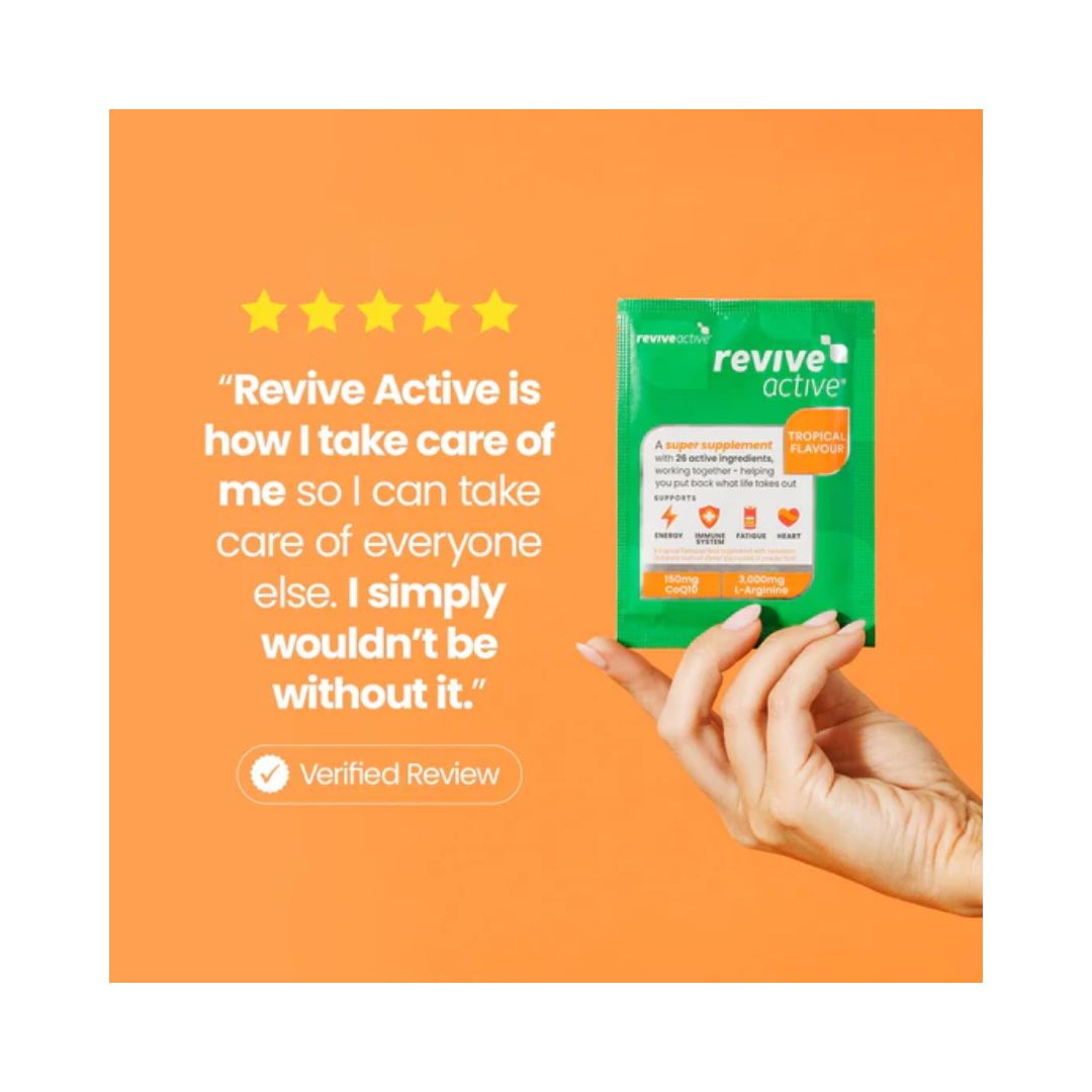 Revive Active Tropical Verified Review on an orange background