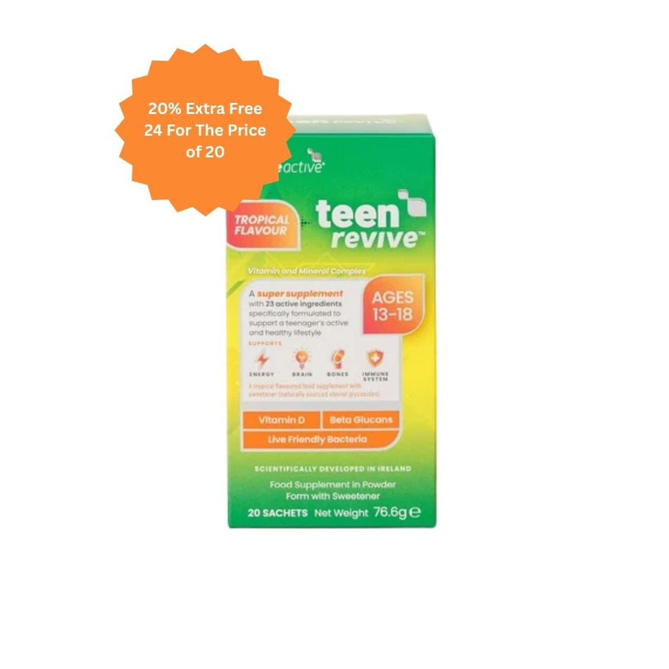 Revive Active Teen Revive Tropical  24 Sachets on a white background