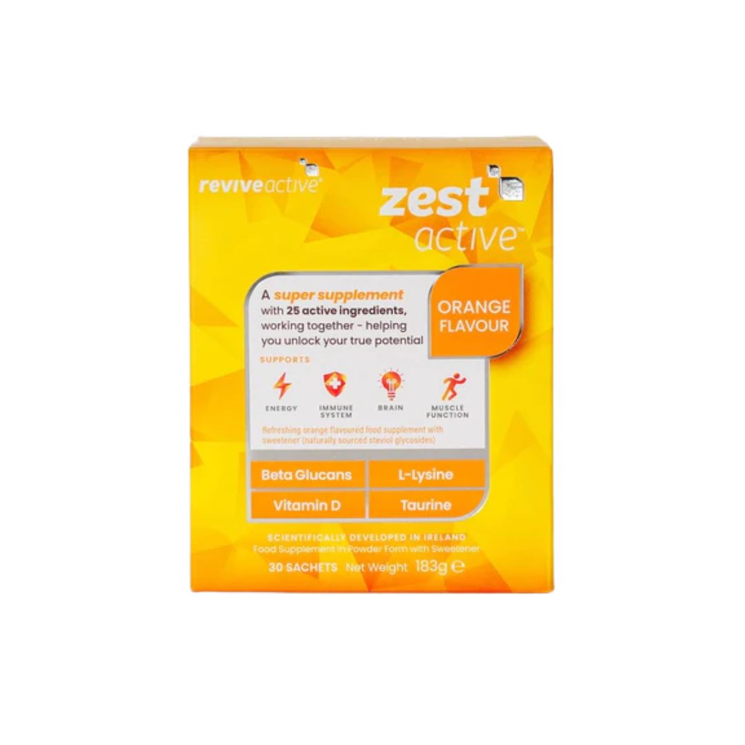 Zest Active Orange packaging on a white background