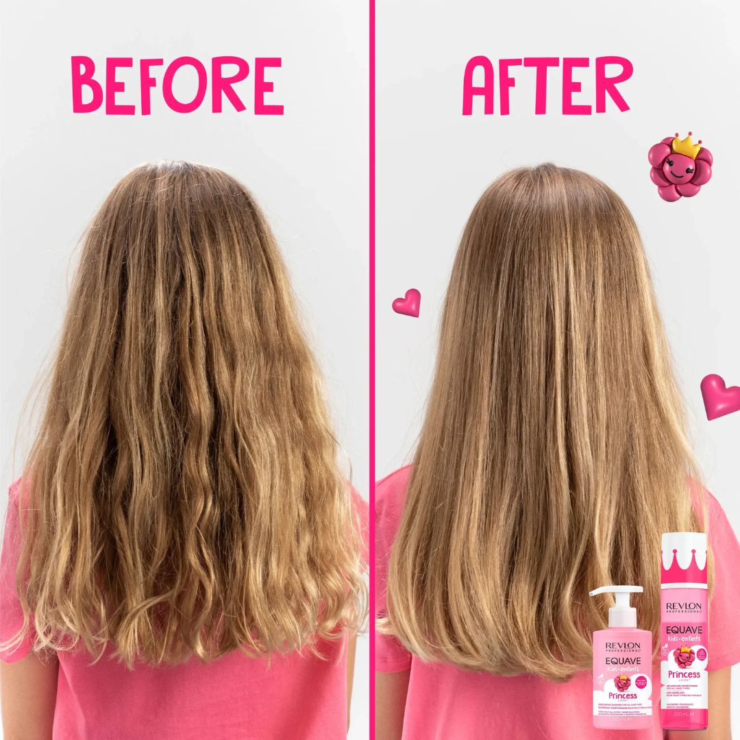 Revlon Equave Kids Princess Look before and after