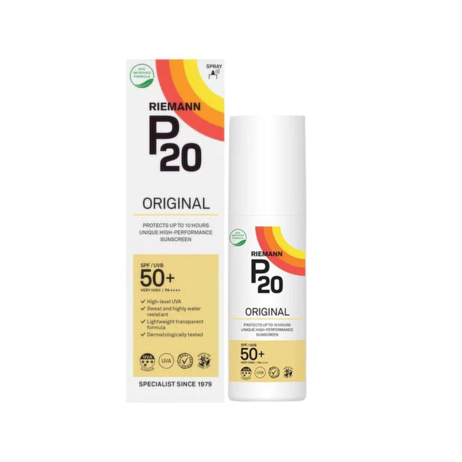 Riemann P20 Original SPF 50 Spray 100ml packaging and bottle on a white background