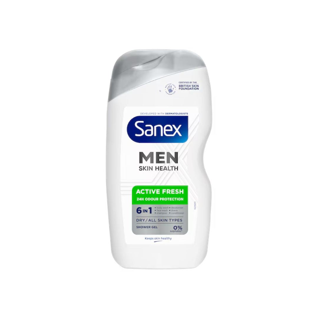 Sanex Men Active Fresh 6-in-1 Shower Gel on a white background