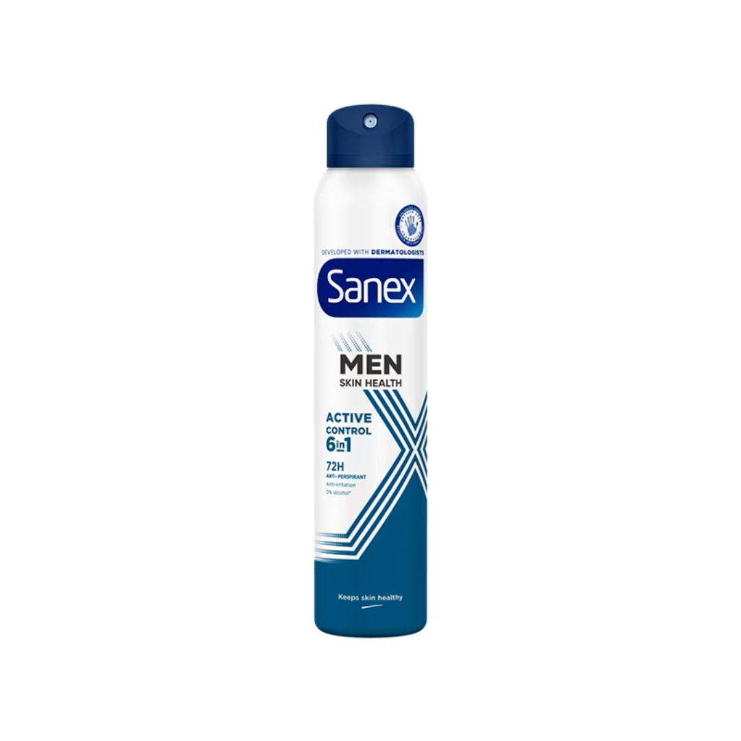Sanex Men Active Control 72H Anti-Perspirant Aerosol 200ml on a white background