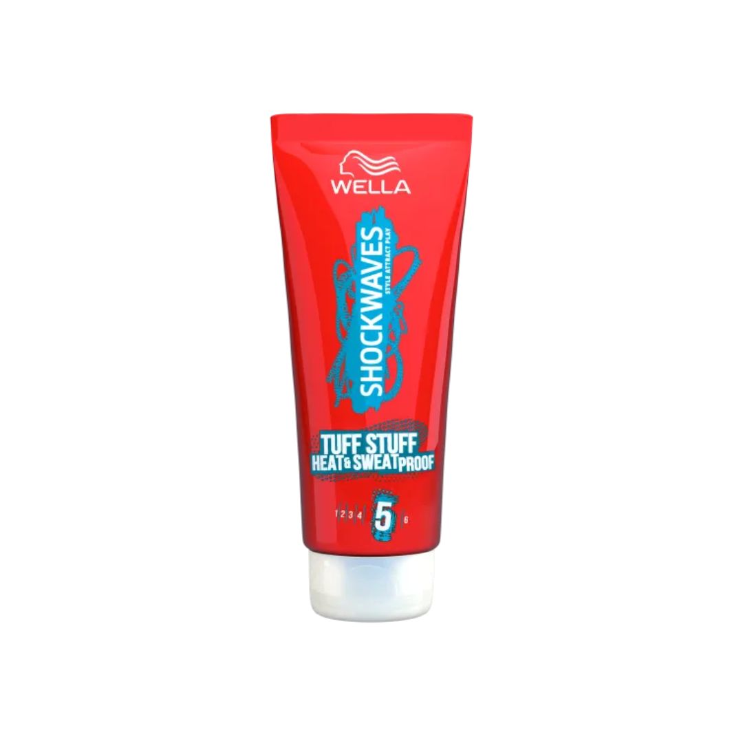 Wella Shockwaves Tuff Stuff Ultra Strong Gel container on a white background