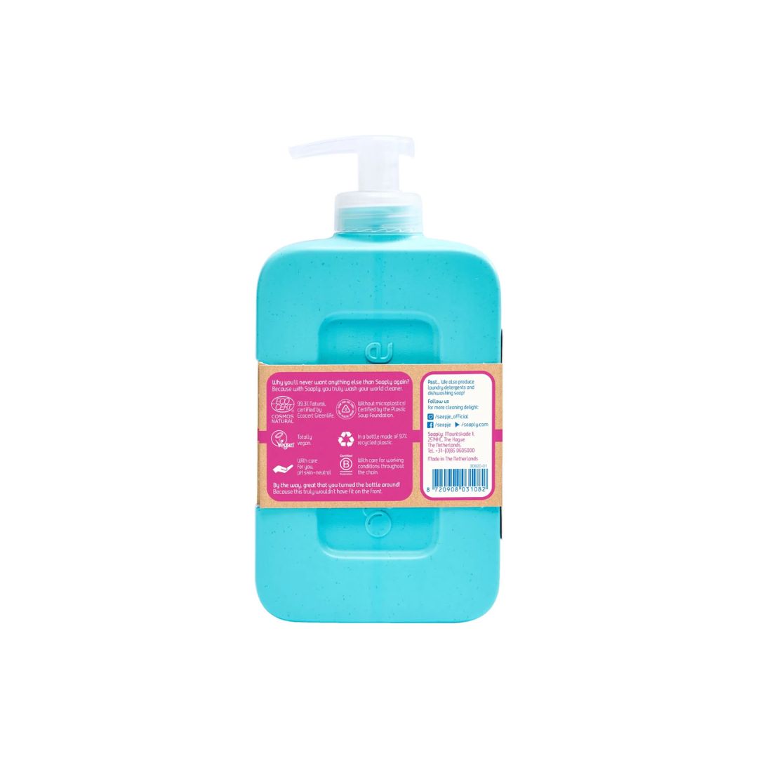 Soaply Lavender & Tonka Natural Hand Soap 300ml (rear view) on a white background