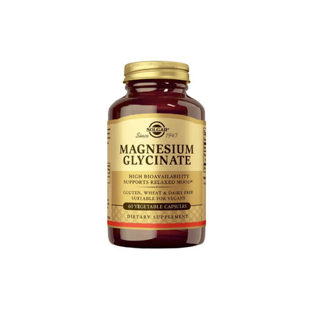 Solgar Magnesium Glycinate bottle on a white background