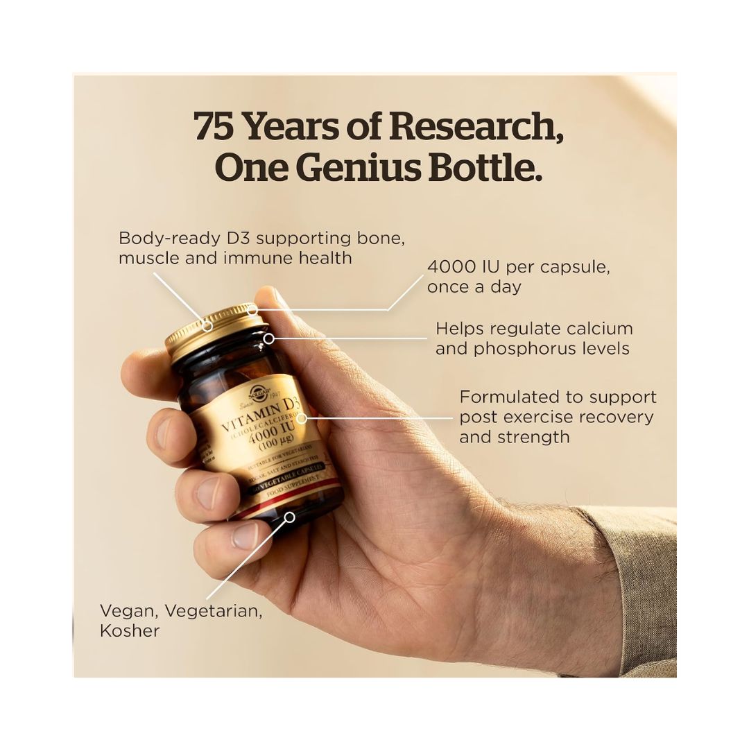 Solgar Vitamin D3 4000iu 60 Capsules product information
