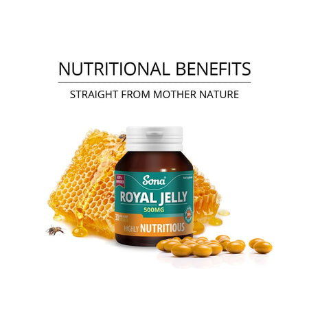 Sona Royal Jelly 30 Capsules promotional graphic