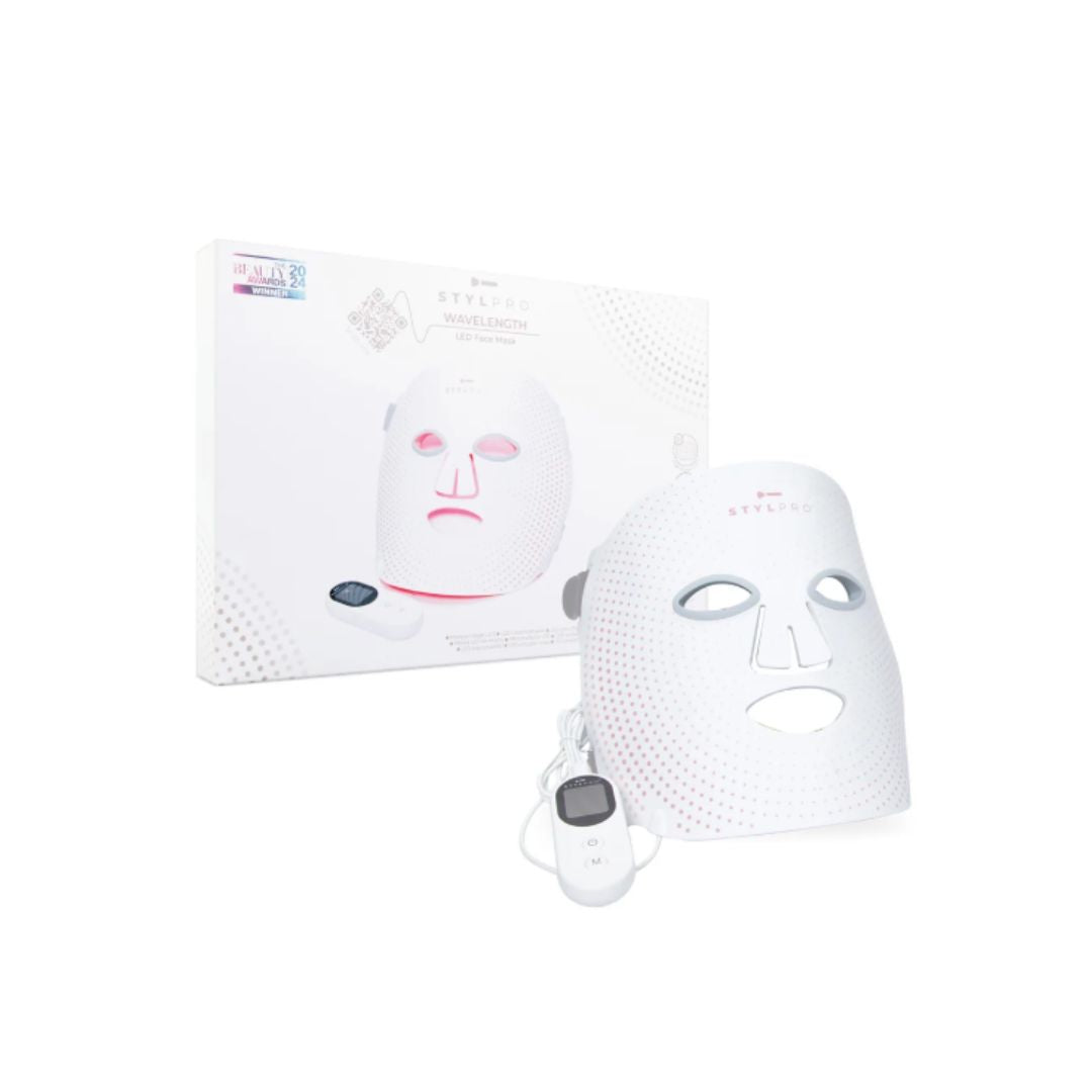 STYLPRO Wavelength LED Face Mask and packaging on a white background