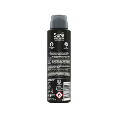 Sure Men Sport Active 96H Anti-Perspirant 150ml can (rear view) on a white background