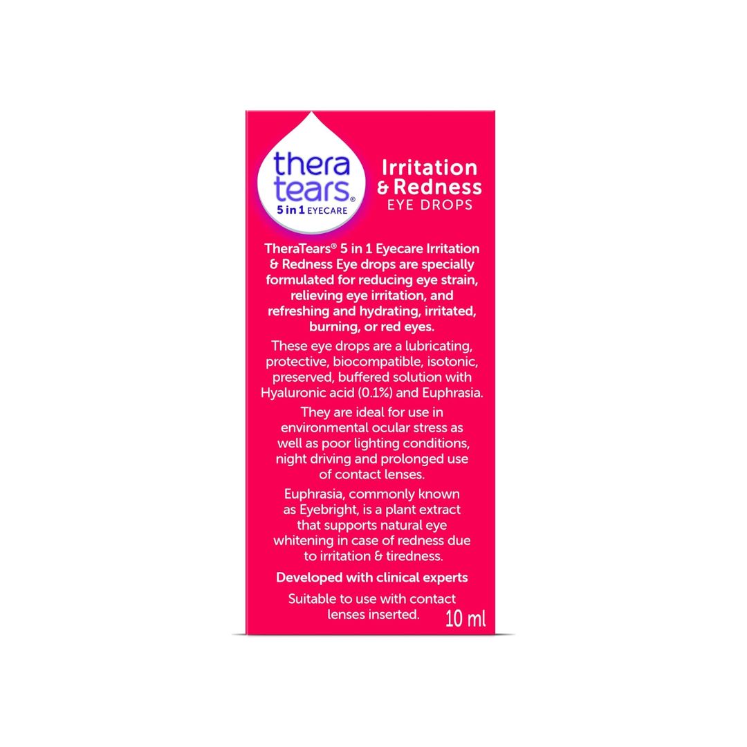 Thera Tears Irritation and Redness packaging (rear angle) on a white background
