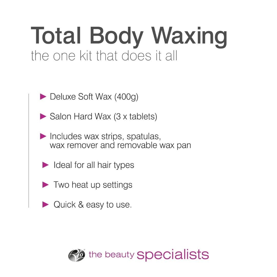 RIO Total Body Waxing Kit product information on a white background