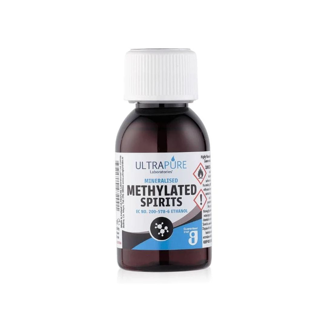 Ultrapure Mineralised Methylated Spirits 250ml bottle on a white background