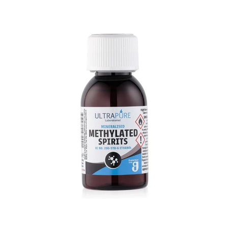 Ultrapure Mineralised Methylated Spirits 250ml bottle on a white background