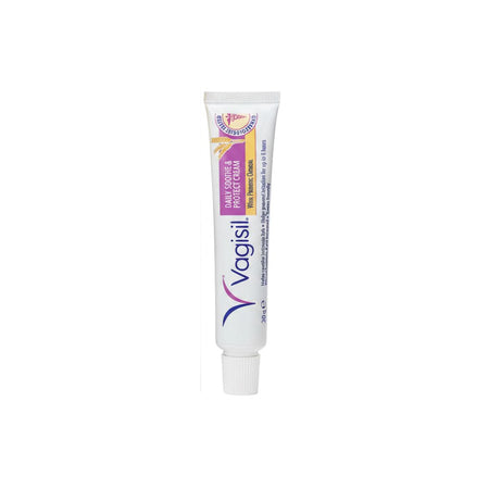 Vagisil Probiotic Protect Cream tube on a plain white background.