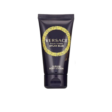 Versace Dylan Blue Pour Femme sublime body lotion on a white background