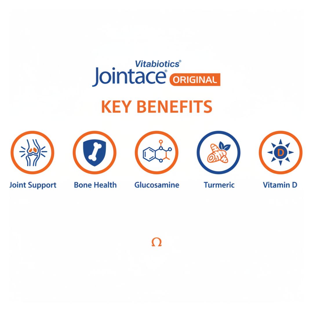 Vitabiotics Jointace Original 30 Tablets key benefits graphic