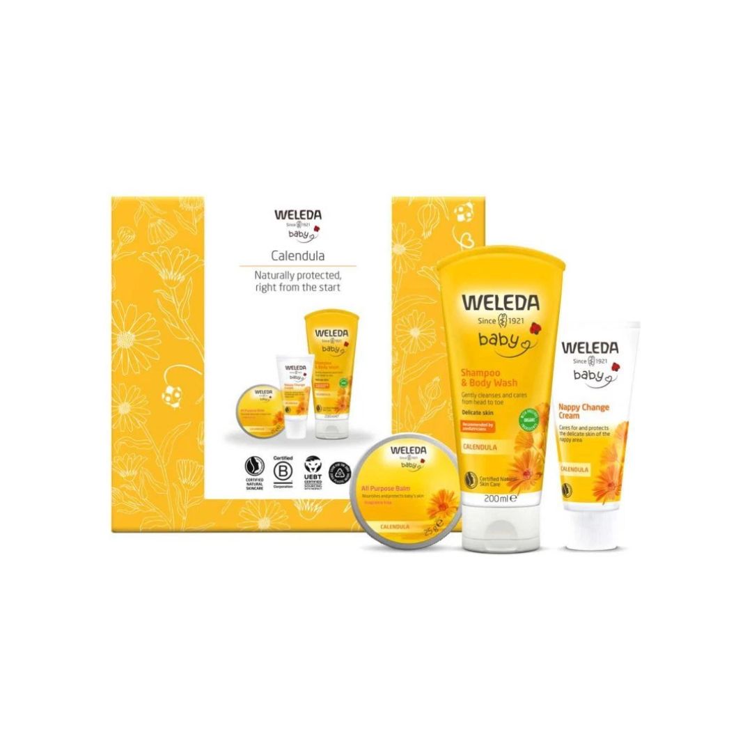 Weleda Baby Calendula Gift Set on a white background