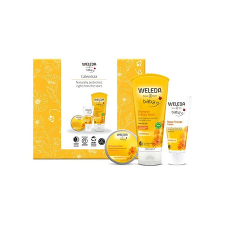 Weleda Baby Calendula Gift Set on a white background