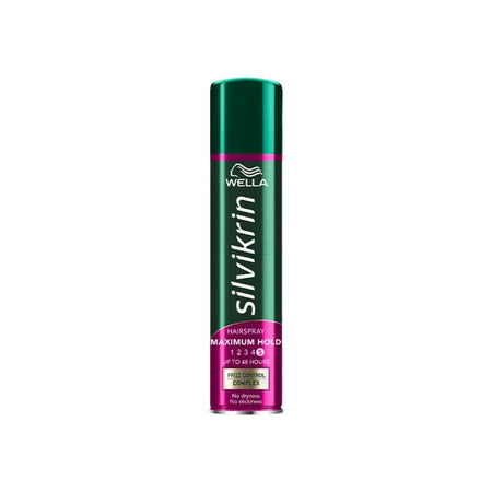 Wella Silvikrin Maximum Hold Hairspray 250ml container on a white background