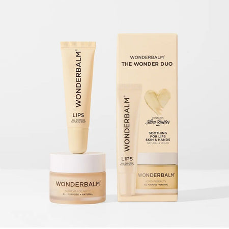 Wonderbalm The Wonder Duo Gift Set 30ml -  contents and packaging on a white background
