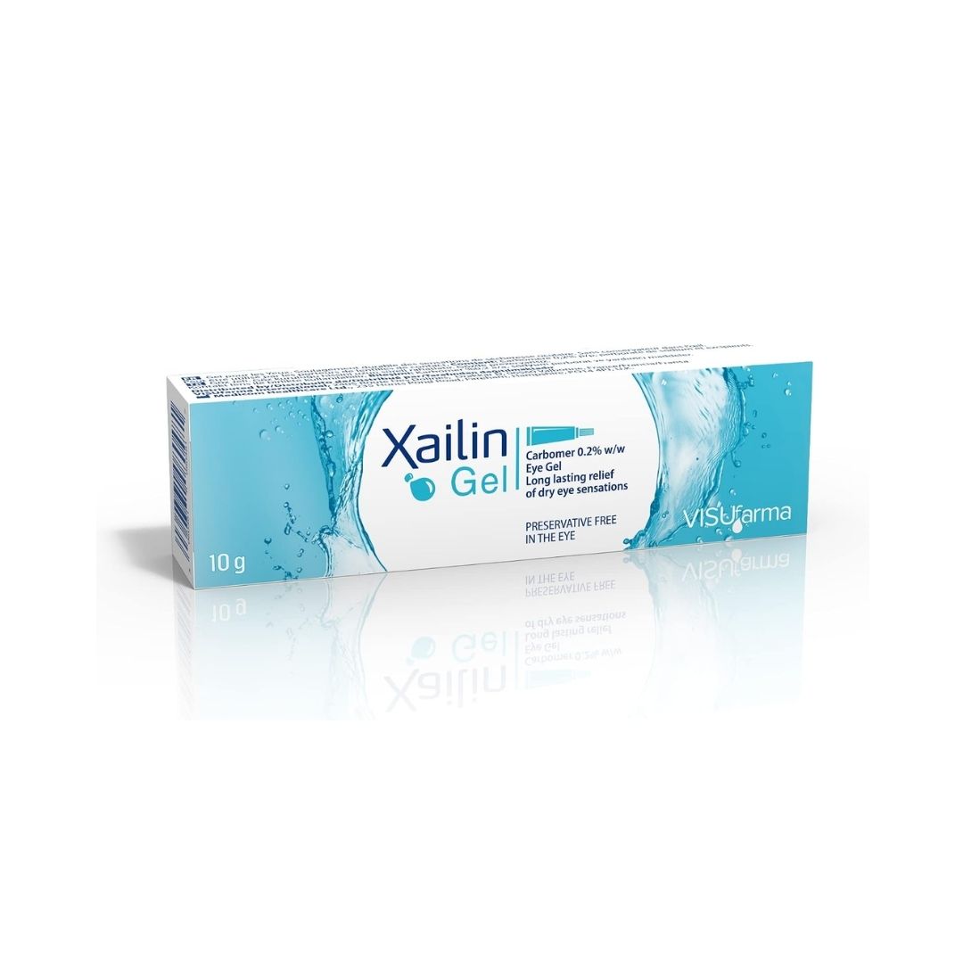 Xailin Gel Lubricating Eye Gel 10g packaging on a white background