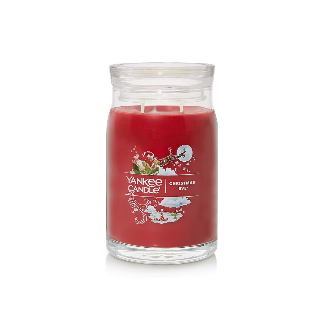 Yankee Large Christmas Eve Candle Jar on a white background