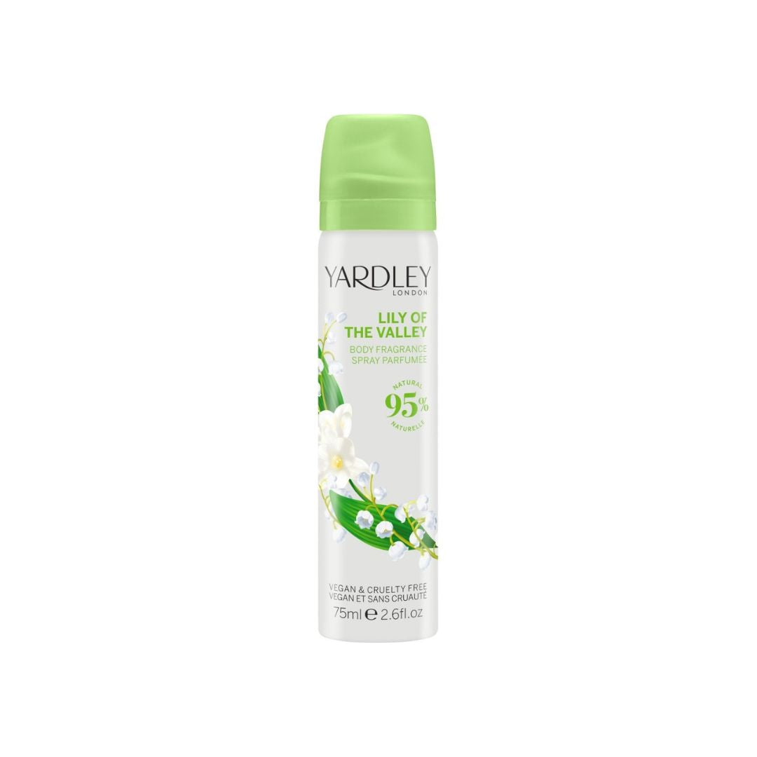 Yardley Lily of the Valley Body Fragrance 75ml on a white background