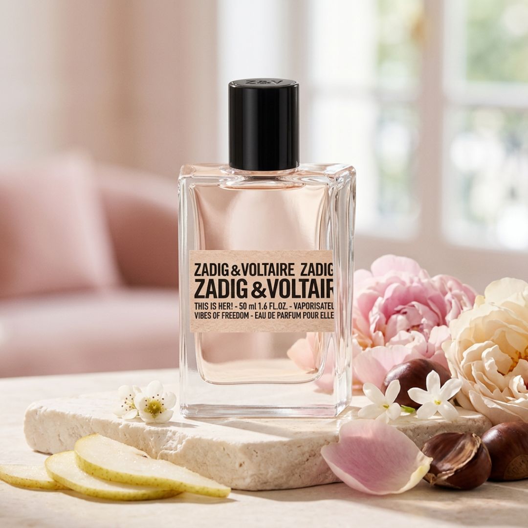 Zadig & Voltaire This Is Her! Vibes of Freedom Eau de Parfum 50ml on a marble slate 