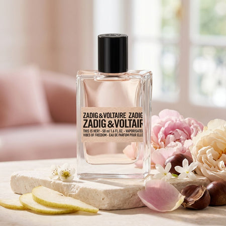 Zadig & Voltaire This Is Her! Vibes of Freedom Eau de Parfum 50ml on a marble slate 