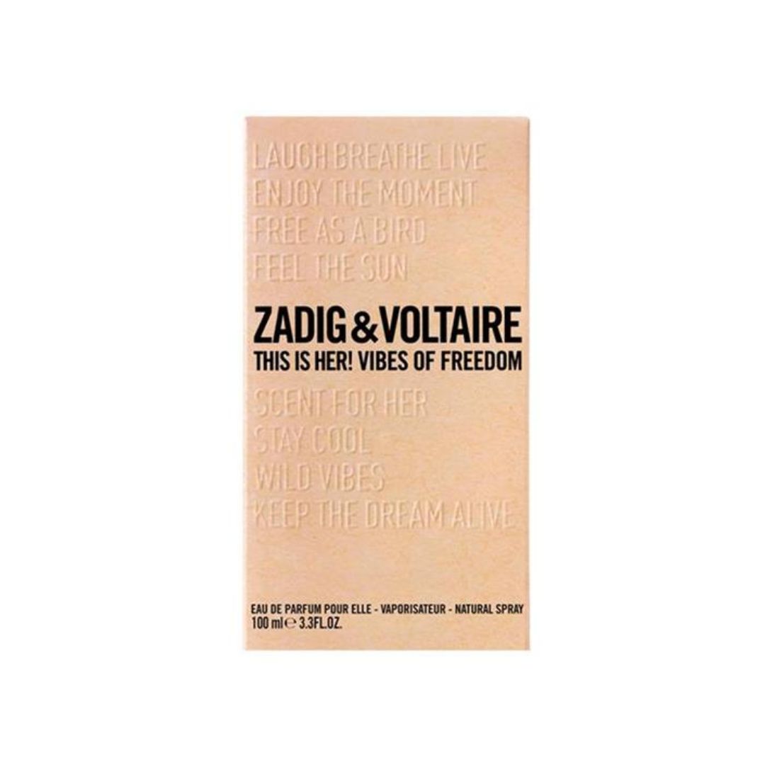 Zadig & Voltaire This Is Her! Vibes of Freedom Eau de Parfum 100ml on a white background