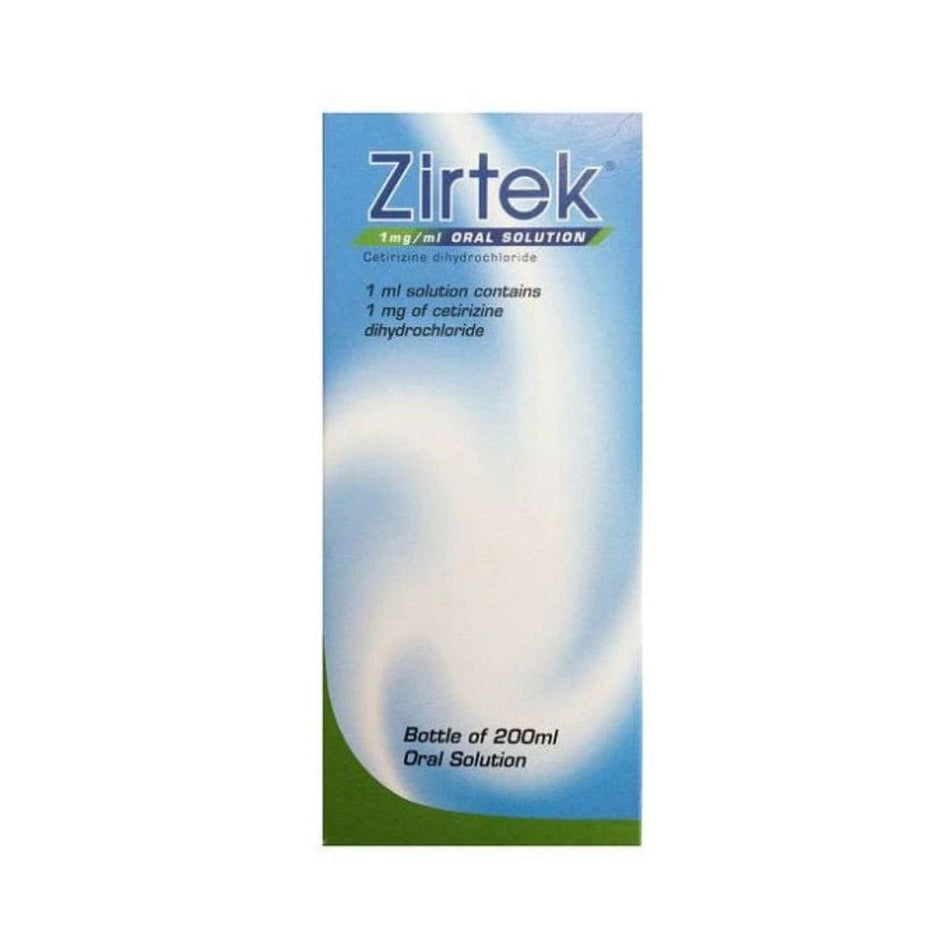 Zirtek Liquid Cetirizine 1mg/ml Oral Solution 200ml