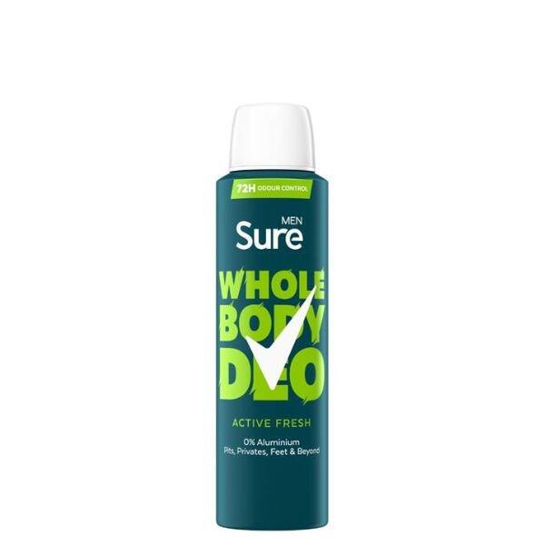 Sure Men whole body deodorant spray active fresh