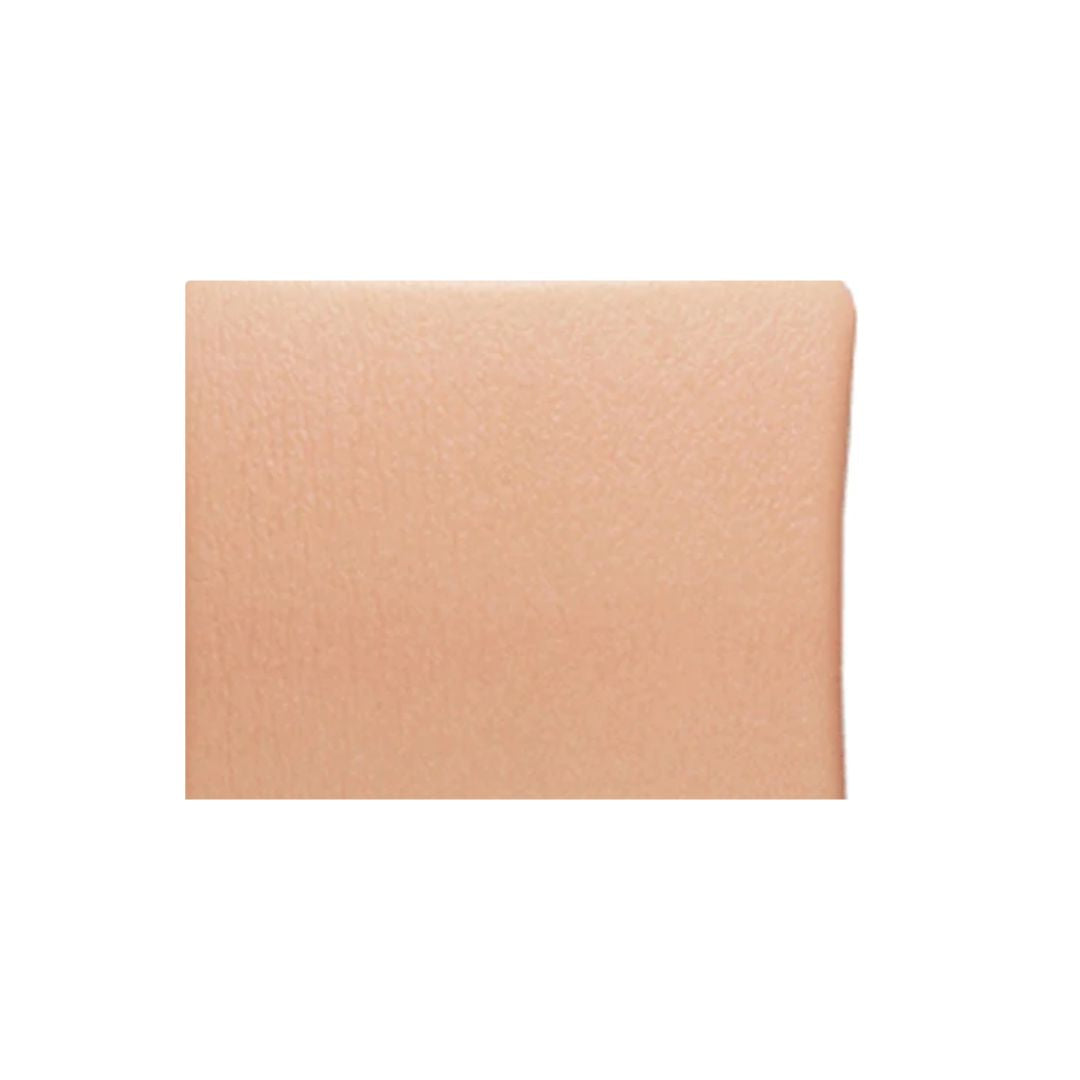 A rectangular peach-beige textured sample card on a plain white background.