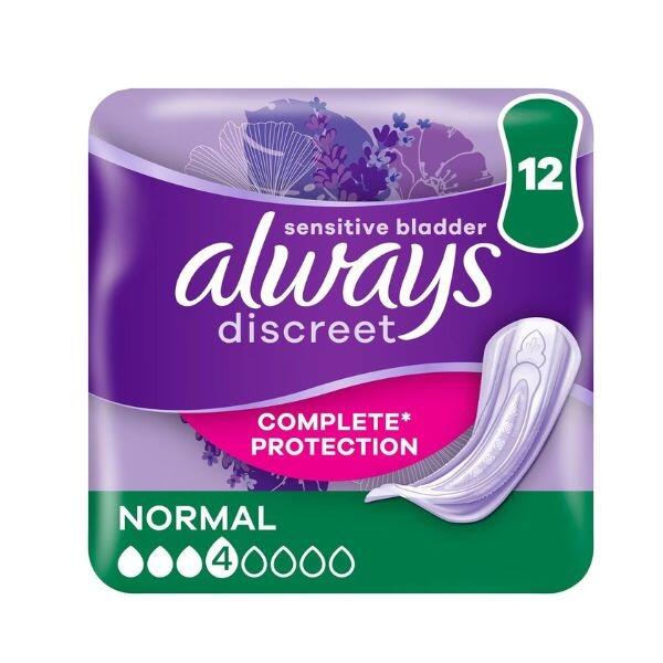 Always Discreet Normal 12 pads size 4