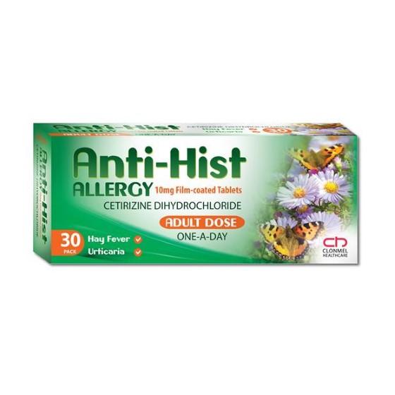 Anti Hist Allergy Cetirizine 10mg Tablets 30 Pack