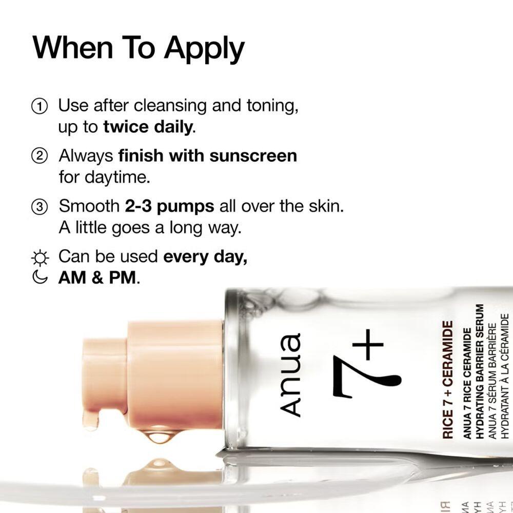 Anua 7 Rice Ceramide Hydrating Barrier Serum how to use