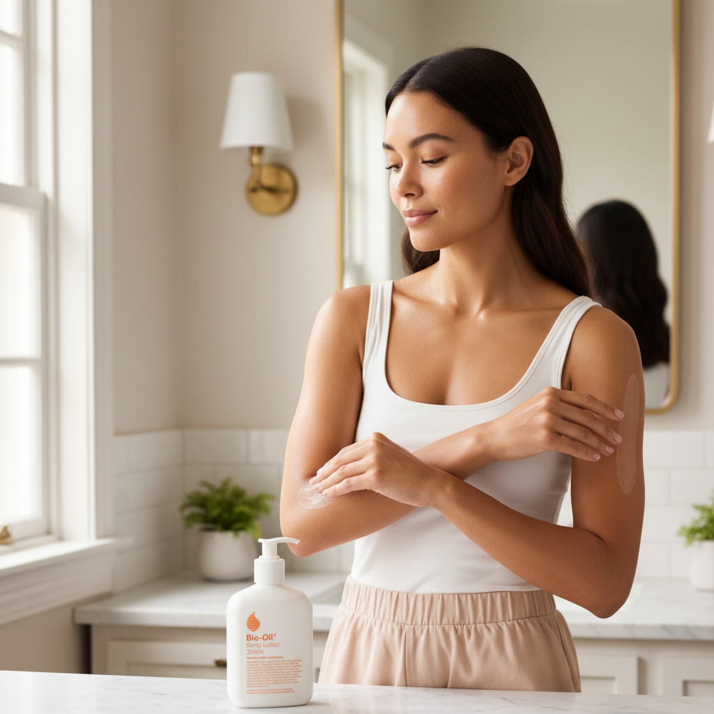 Bio Oil Body Lotion In Use