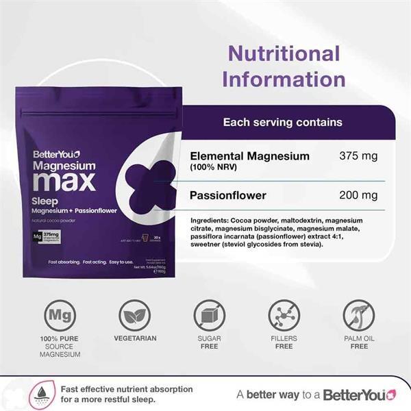 BetterYou Magnesium Max Sleep Powder scoop in mug