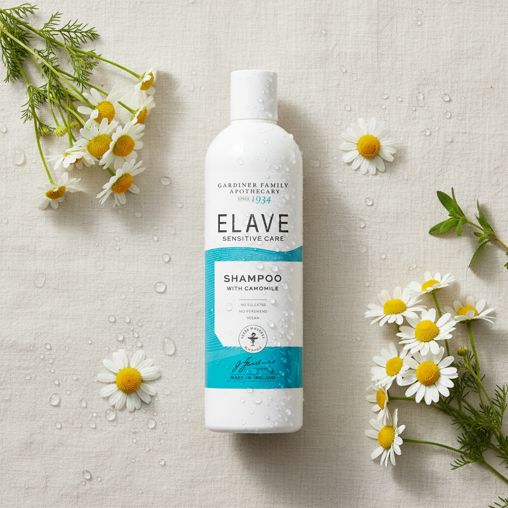 Elave shampoo with Chamomile Flat Lay