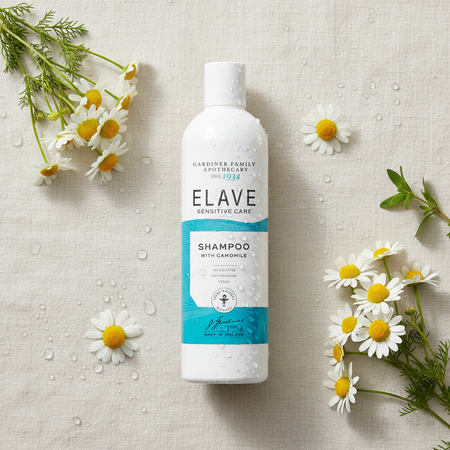 Elave shampoo with Chamomile Flat Lay
