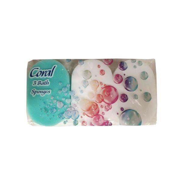 Coral Bath Sponge 3 pack