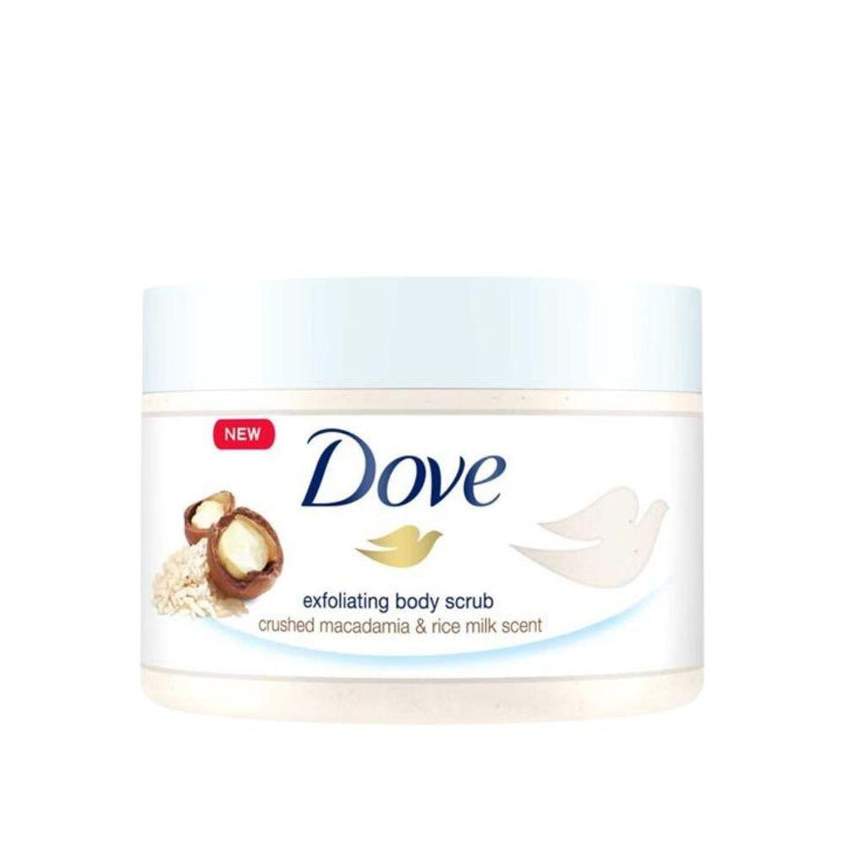 Dove Crushed Macadamia & Rice Milk Exfoliating Body Scrub 225ml