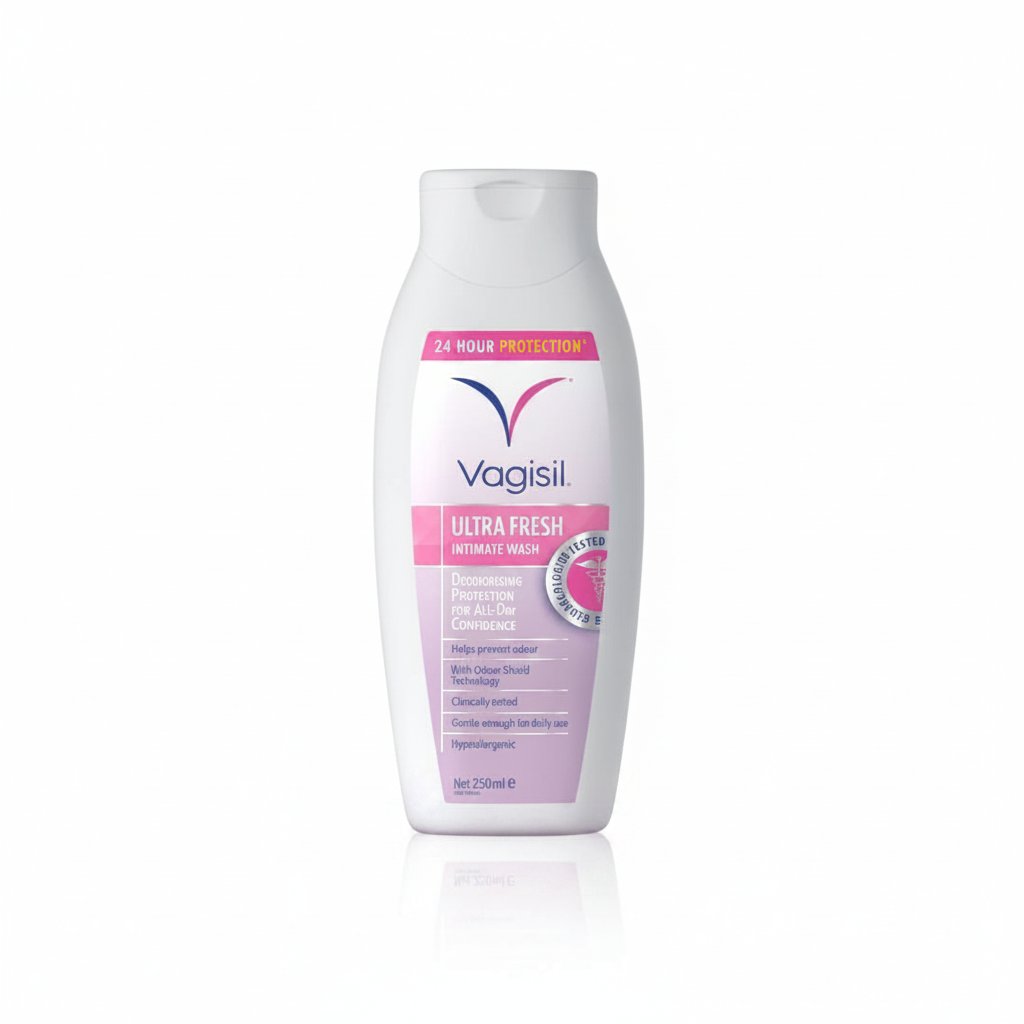 Vagisil Ultra Fresh Intimate Wash 250ml bottle on white background