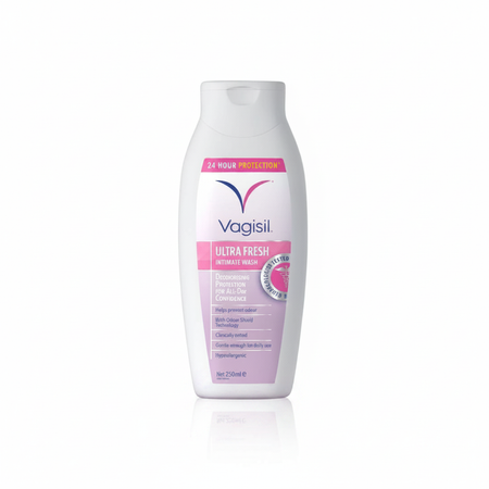 Vagisil Ultra Fresh Intimate Wash 250ml bottle on white background
